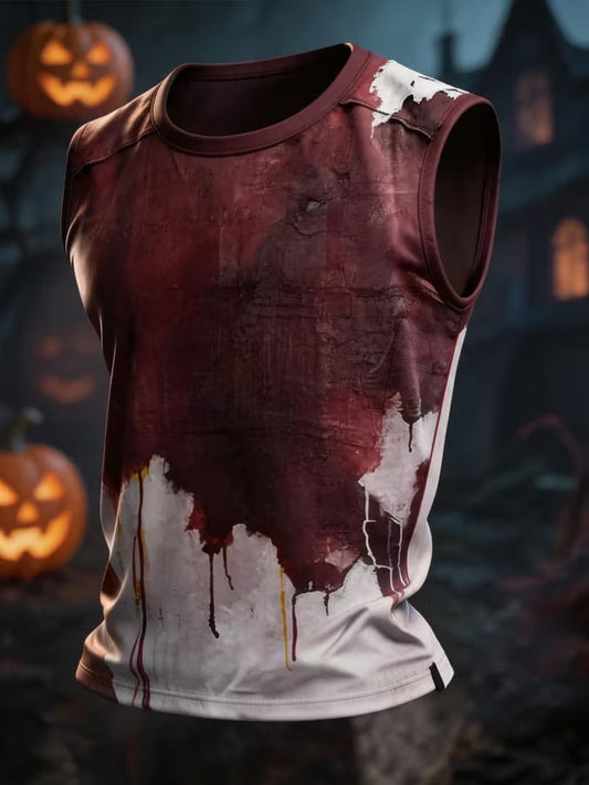Men's Halloween Bloodstained Pattern Casual Vest