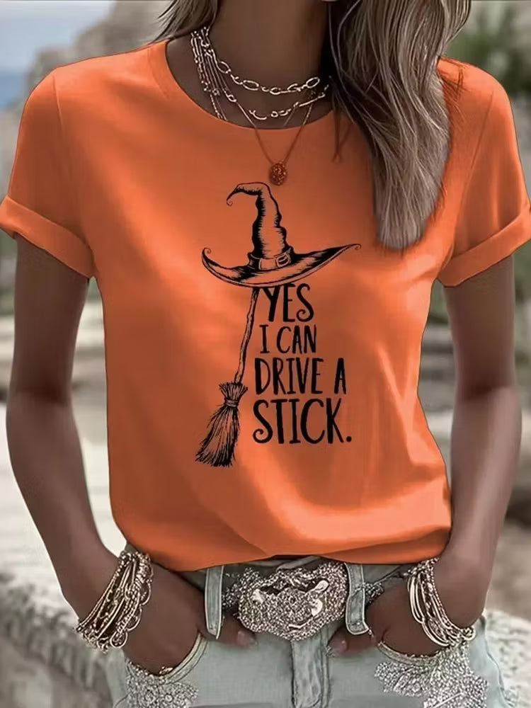 Yes I Can Drive A Stick Women's  Pattern Casual T-shirt