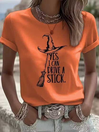 Yes I Can Drive A Stick Women's  Pattern Casual T-shirt