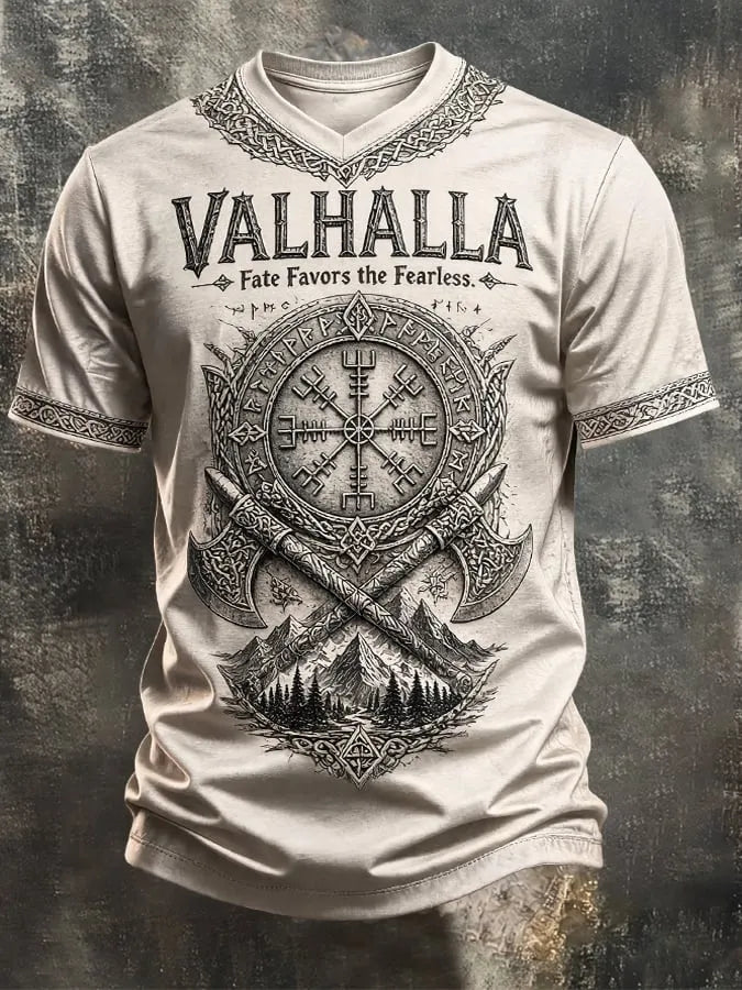 Men's Vintage Viking-Print T-Shirt