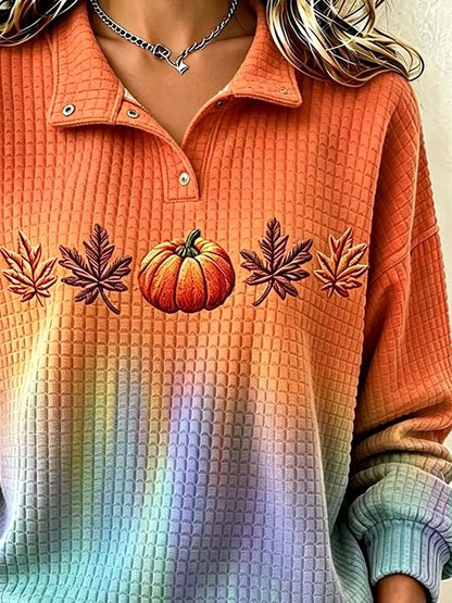 Women'S Casual Pumpkin Print Autumn Top