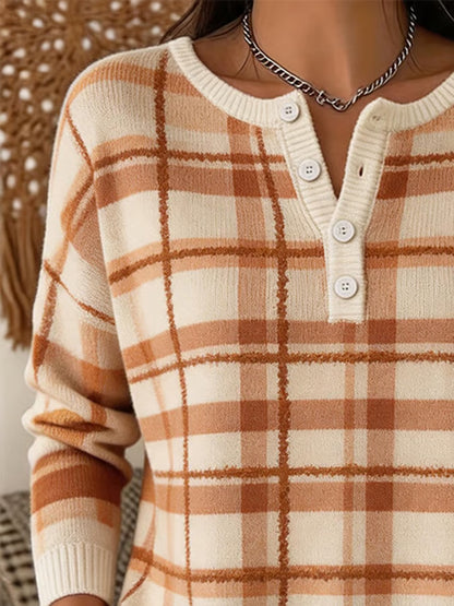 Women's Casual Henley Collar Autumn Print Shirt