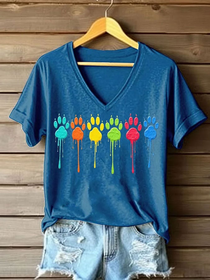 Women's Cute Cat Print Casual T-Shirt
