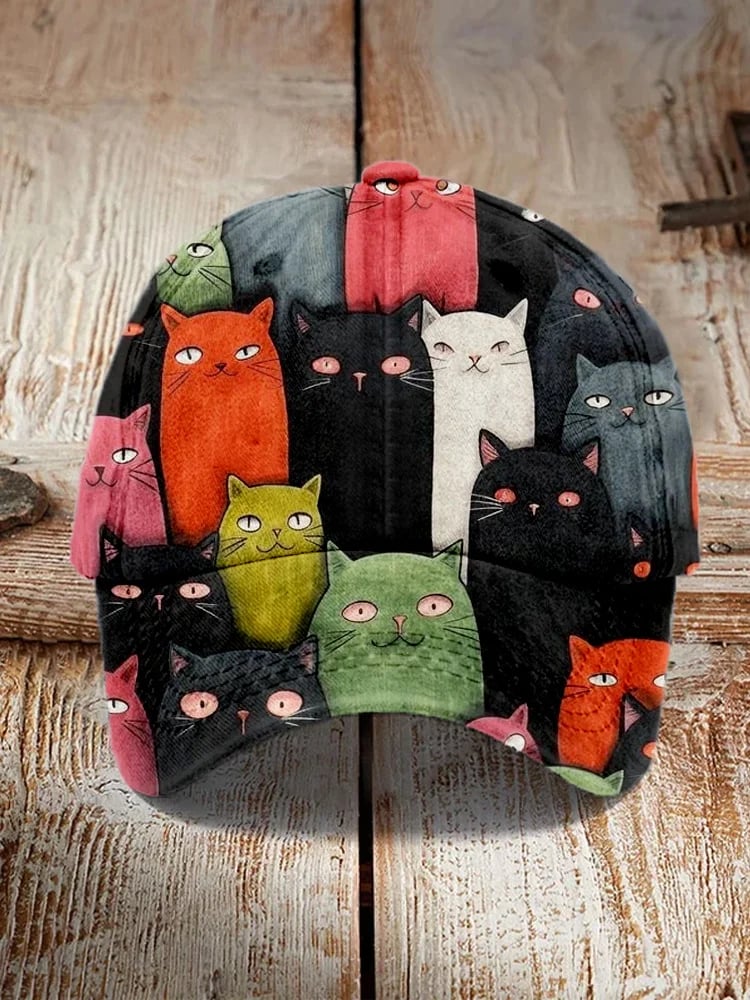 Cute Cat Print Baseball Cap