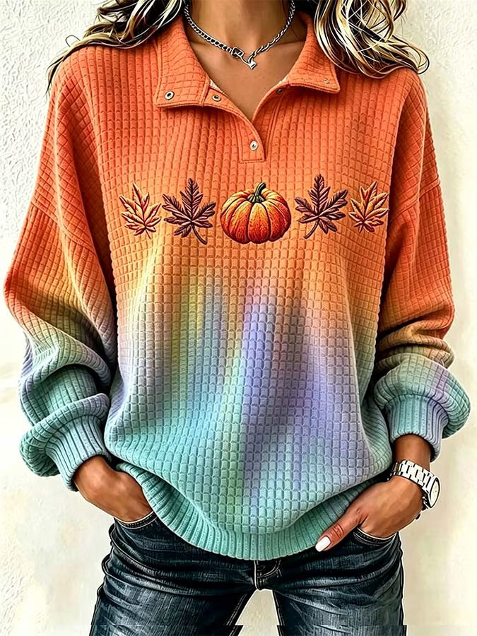 Women'S Casual Pumpkin Print Autumn Top