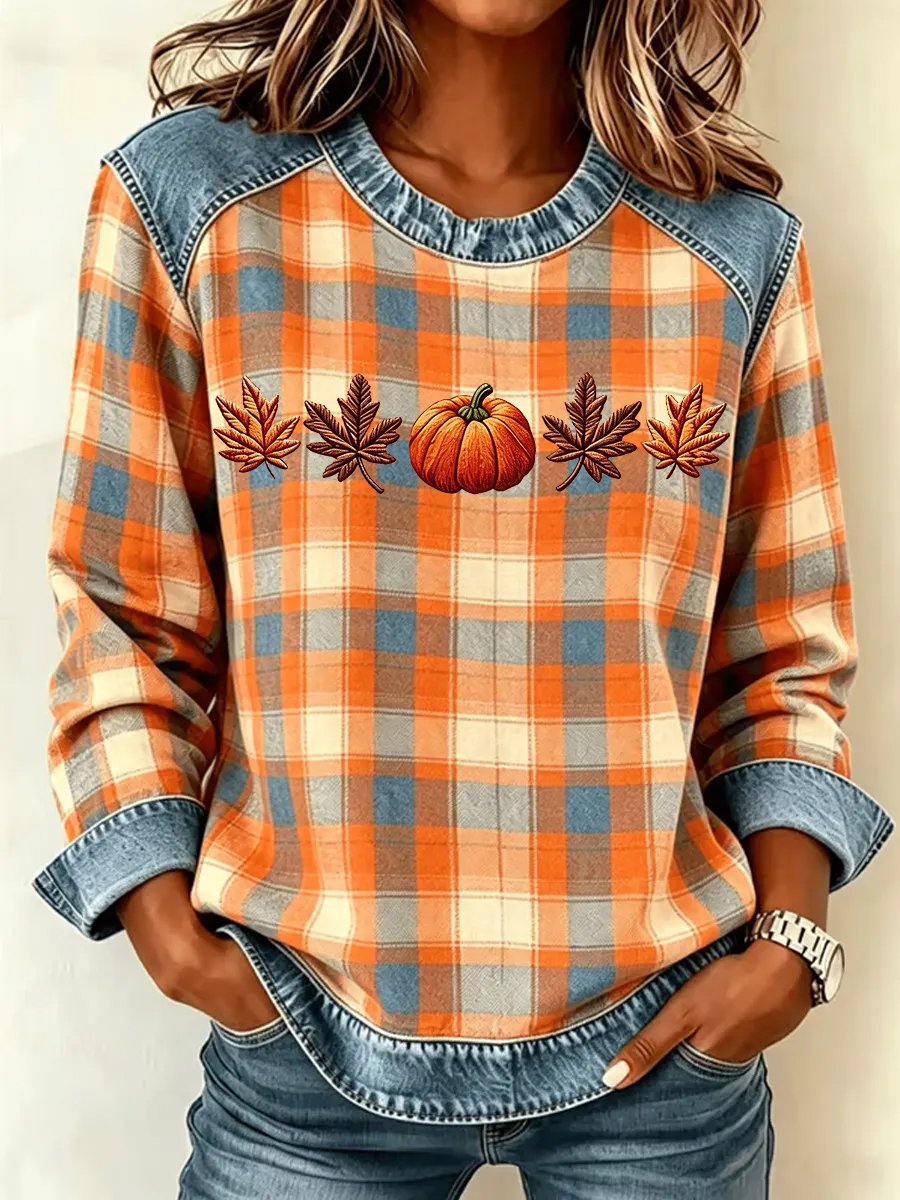 Women's Fall Print Sweatshirt