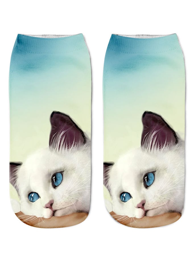 Unisex Cat Print Socks