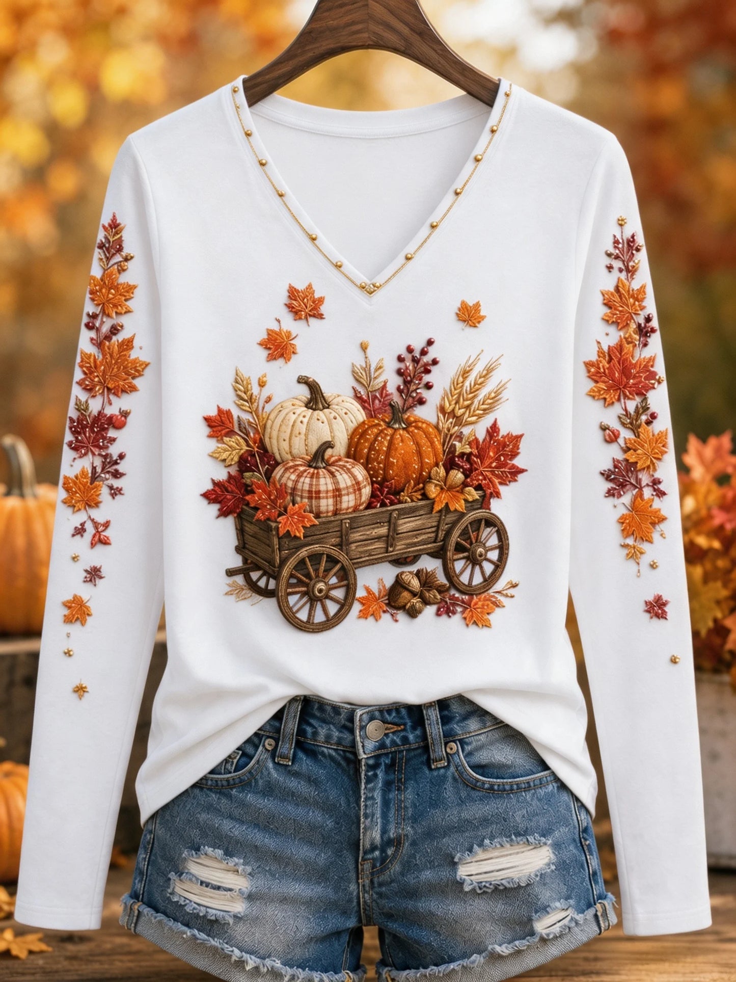 Women's Fall Fun Casual Printed Long Sleeve T-Shirt