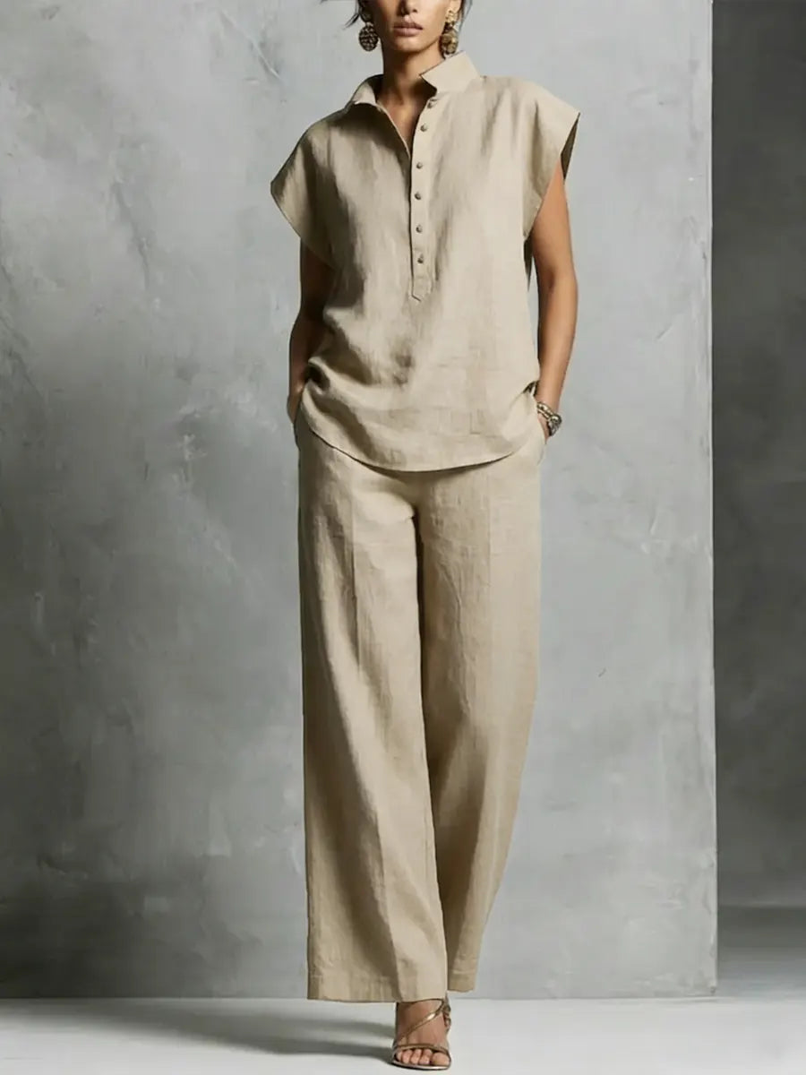 Women's Simple and Comfortable Cotton Linen Set
