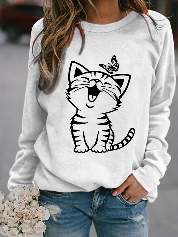 Women's Cute Cat Casual Sweatshirt