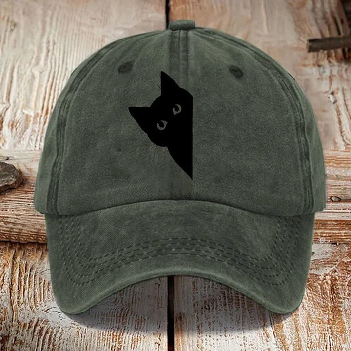 Retro Fun Cat Print Baseball Cap (Unisex)