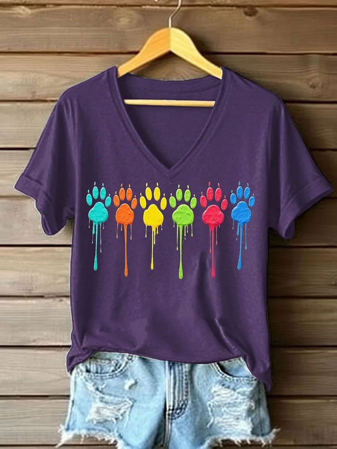 Women's Cute Cat Print Casual T-Shirt
