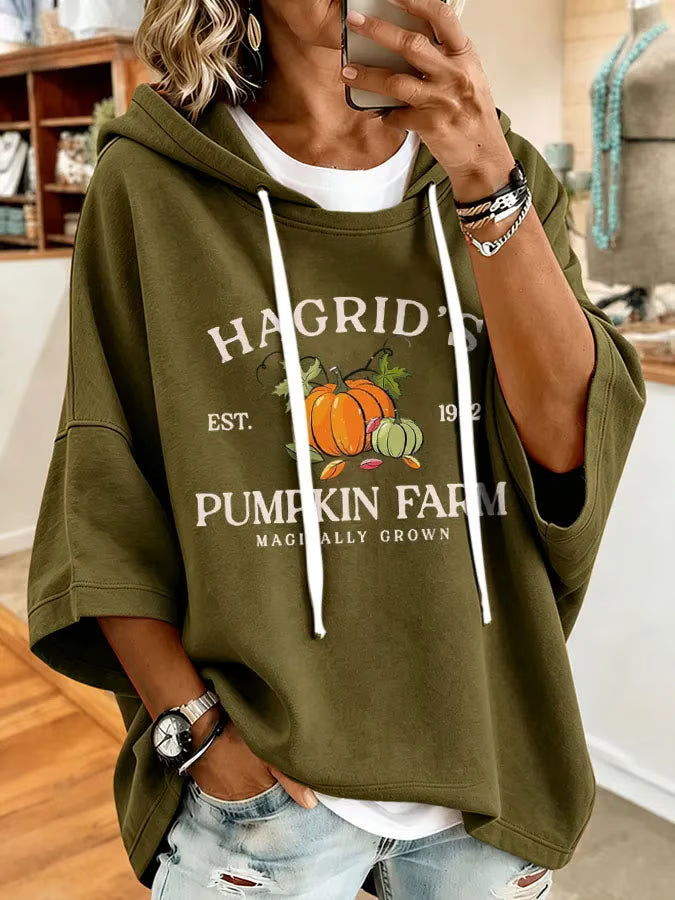 Women's Vintage Pumpkin Print Hoodie