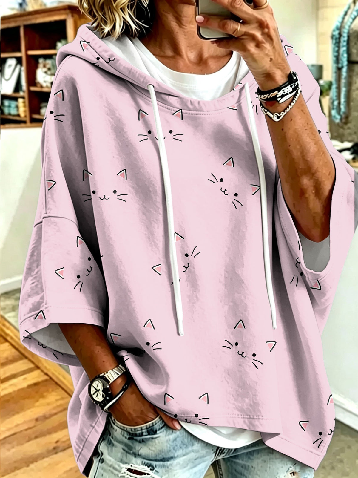 Women's Casual Printed Loose Sweatshirt