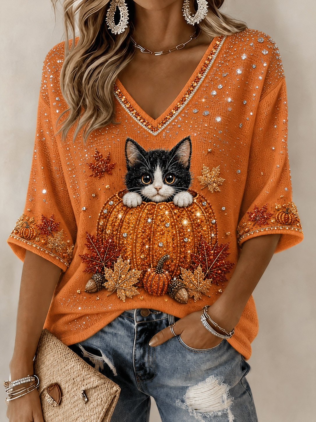 Women's Fall Animal Print T-Shirt