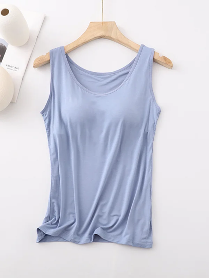 Casual Crew Neck Loose Tank Top