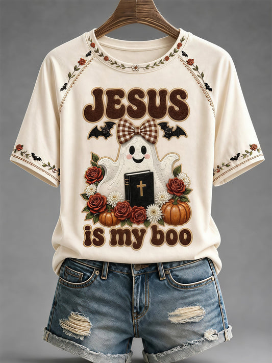 Women's Fall Casual Faith Graphic Print T-Shirt