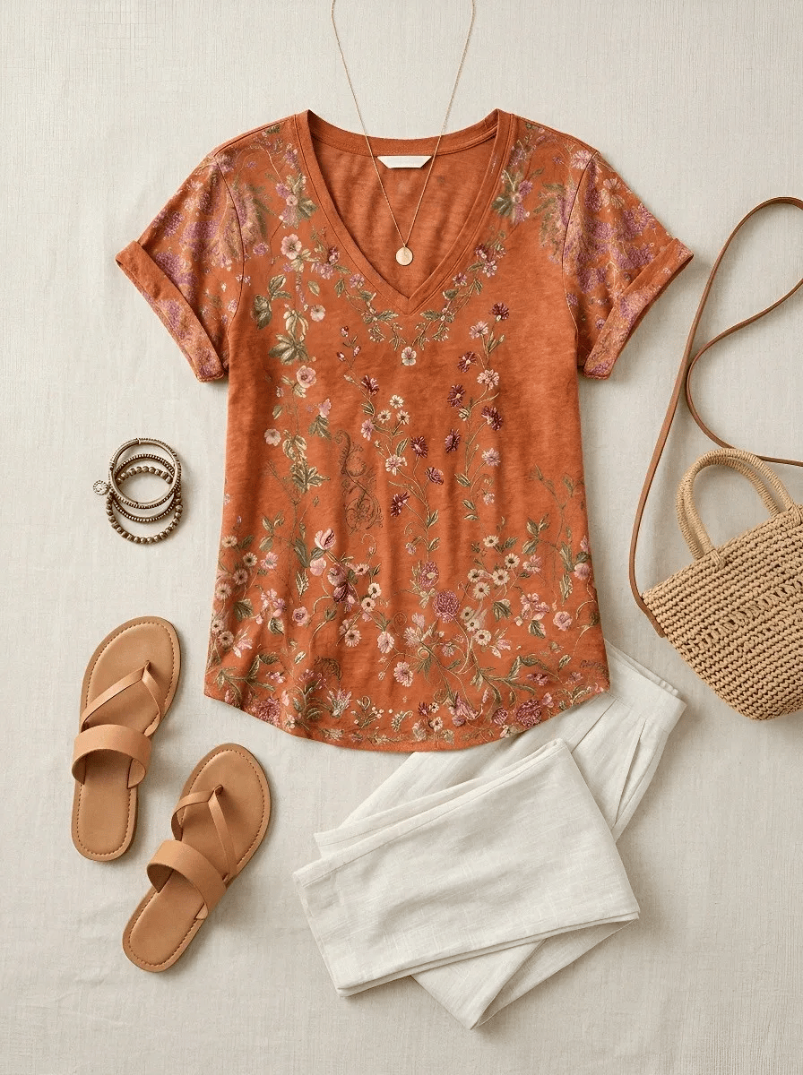 Women's Casual  Print Top