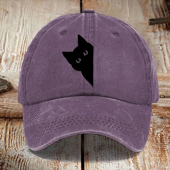 Retro Fun Cat Print Baseball Cap (Unisex)