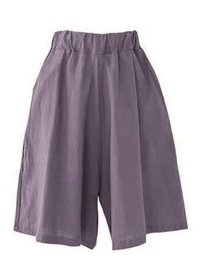 Women's Solid Color Simple Loose Casual Shorts