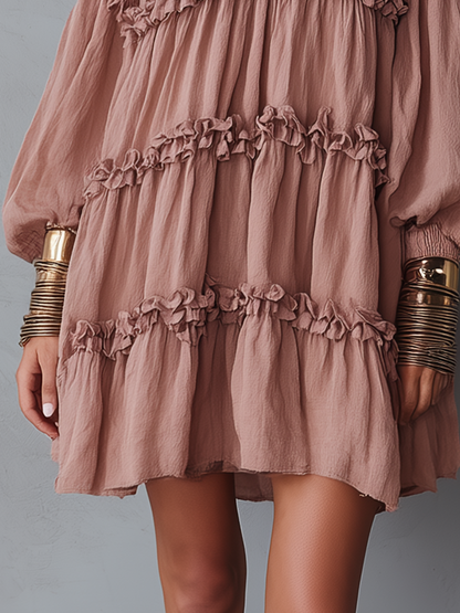 Delicate Tiered Ruffle Mini Dress