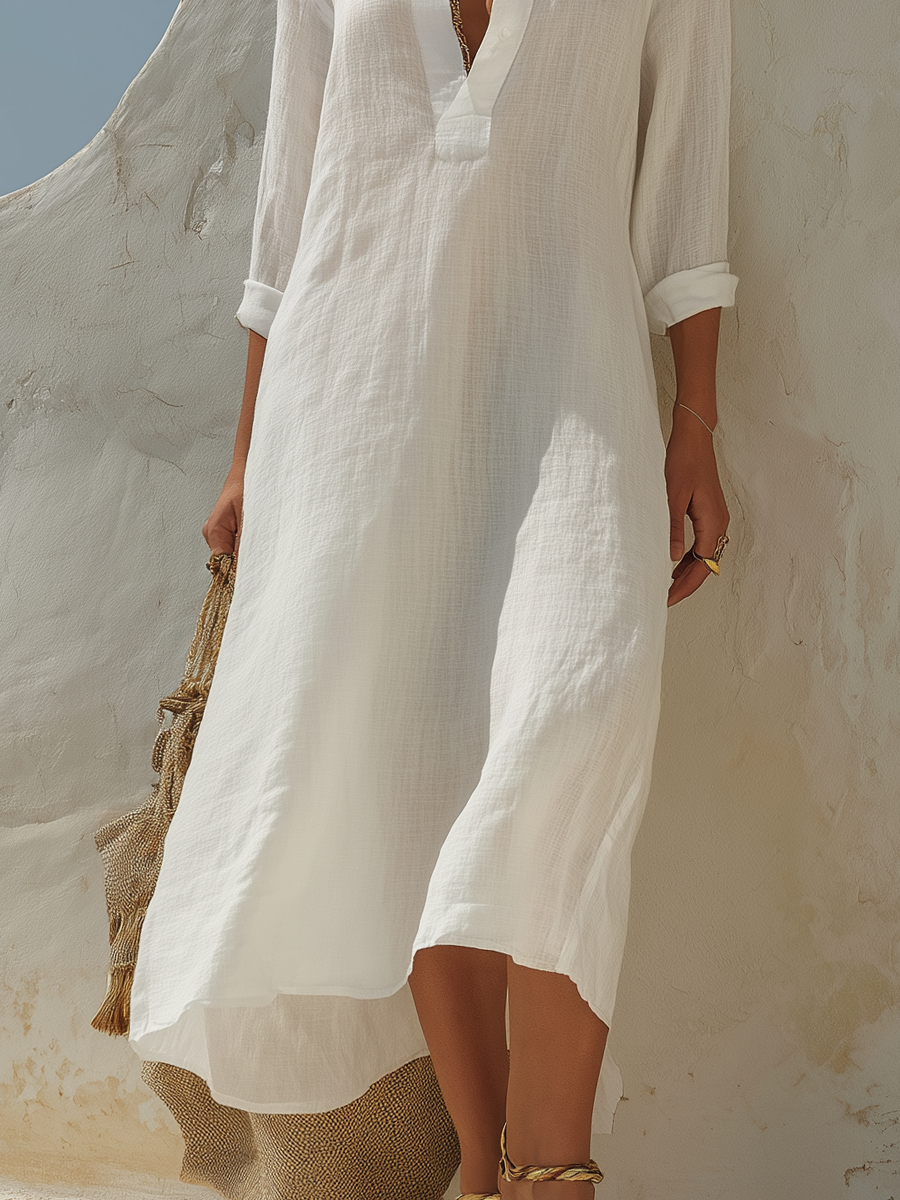Resort Style Linen Maxi Dress