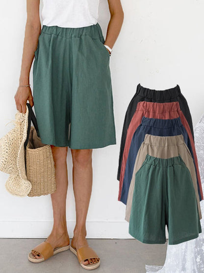 Women's Solid Color Simple Loose Casual Shorts