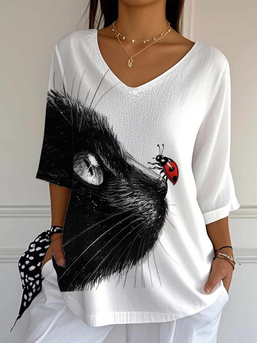 Women's Cute Cats Animals  Print Shirt