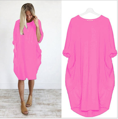 Women's Casual Solid O-Outline Dress