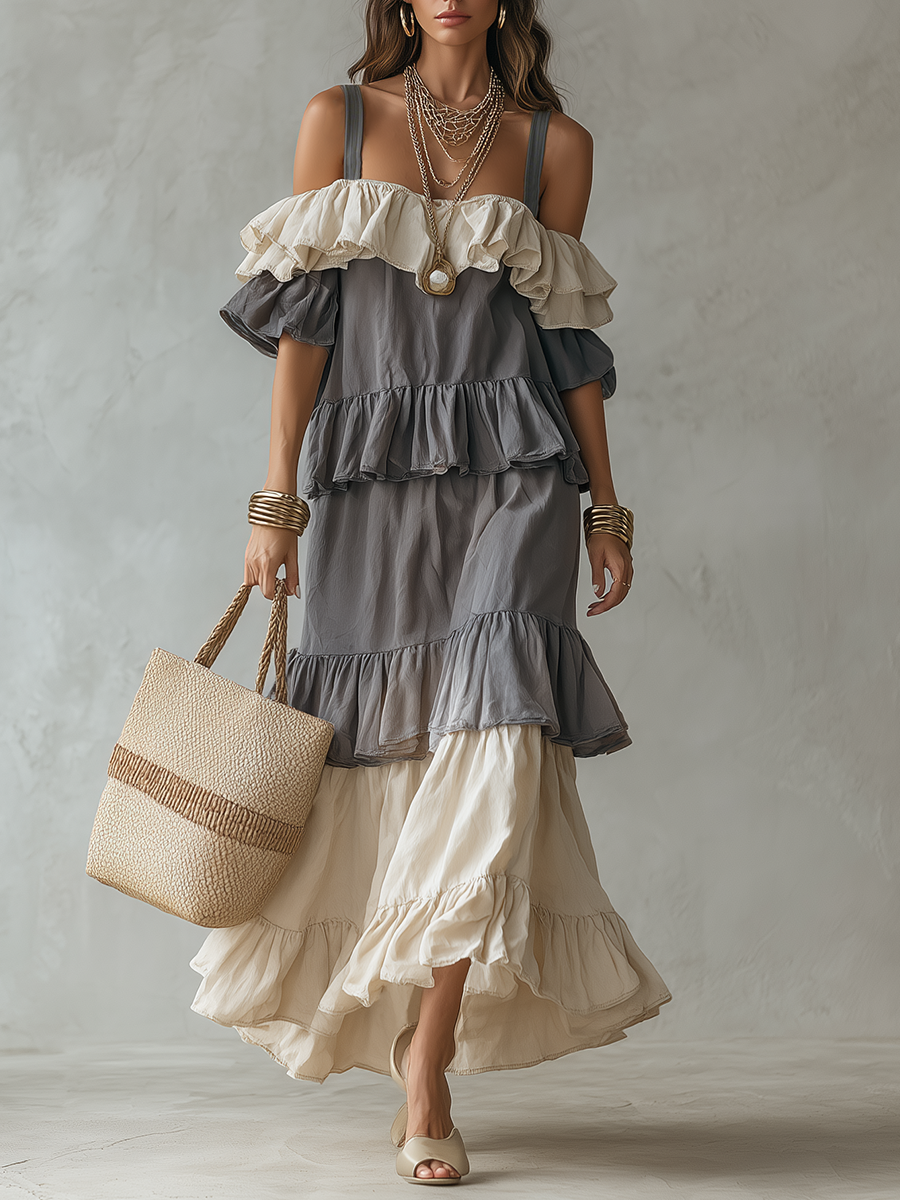 Layered Ruffle Maxi Dress