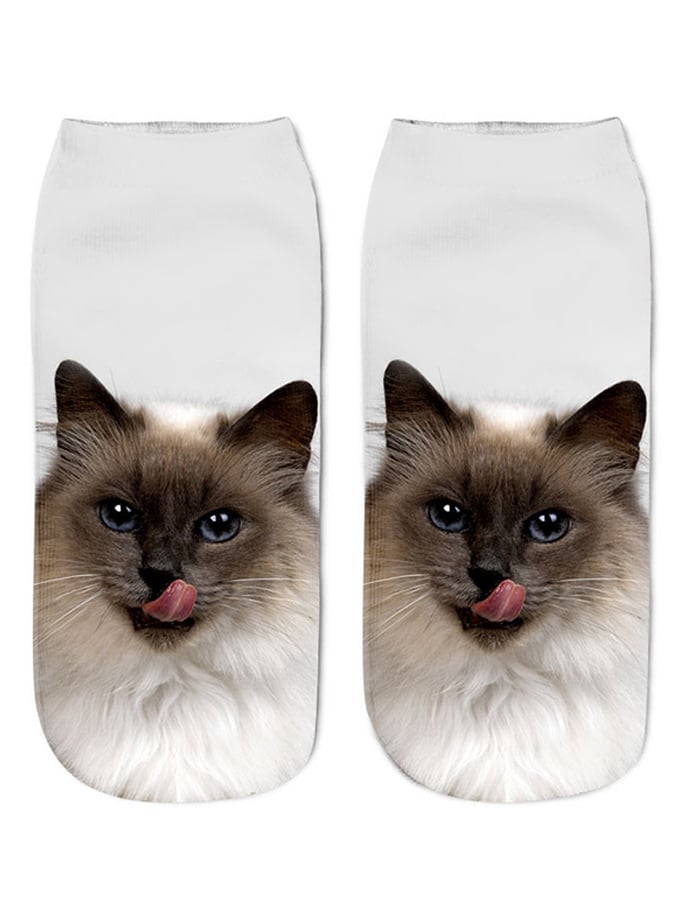 Unisex Cat Print Socks