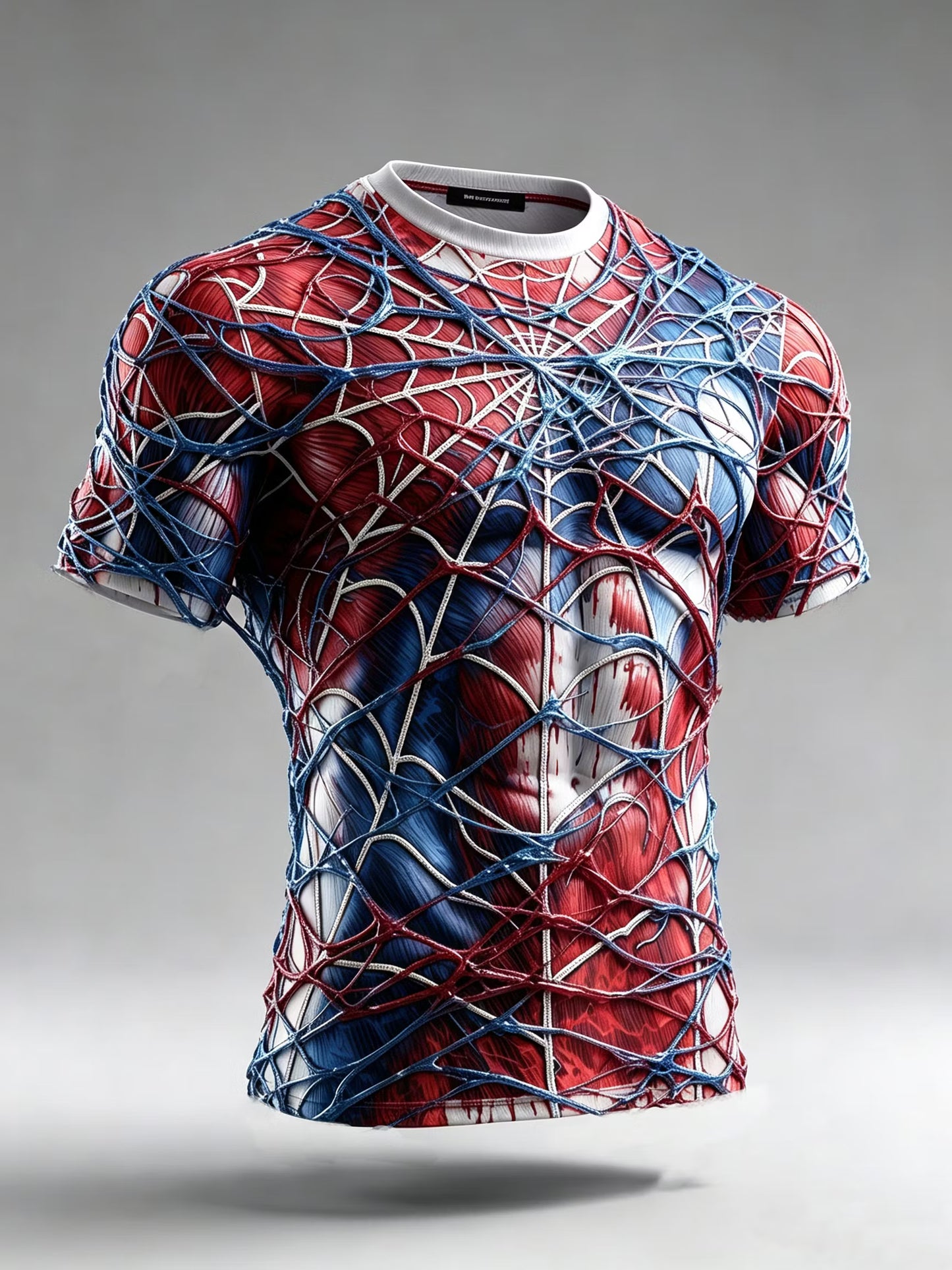 Men's Retro Halloween Spider-themed Casual T-shirt