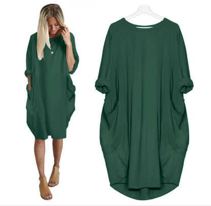 Women's Casual Solid O-Outline Dress