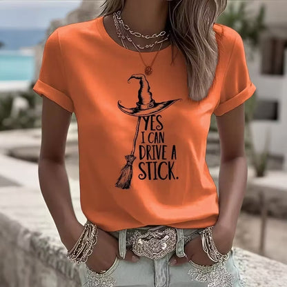 Yes I Can Drive A Stick Women's  Pattern Casual T-shirt