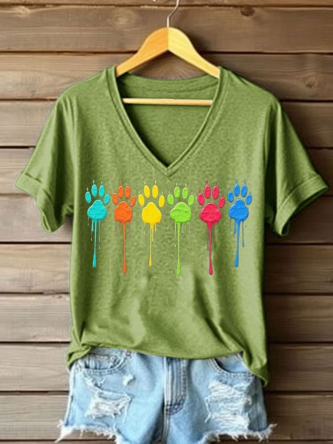 Women's Cute Cat Print Casual T-Shirt