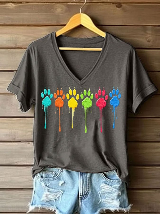 Women's Cute Cat Print Casual T-Shirt