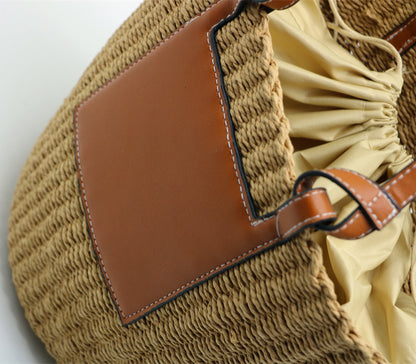 Mitsubishi Grass Handmade Oblique Woven Beach Straw Bag