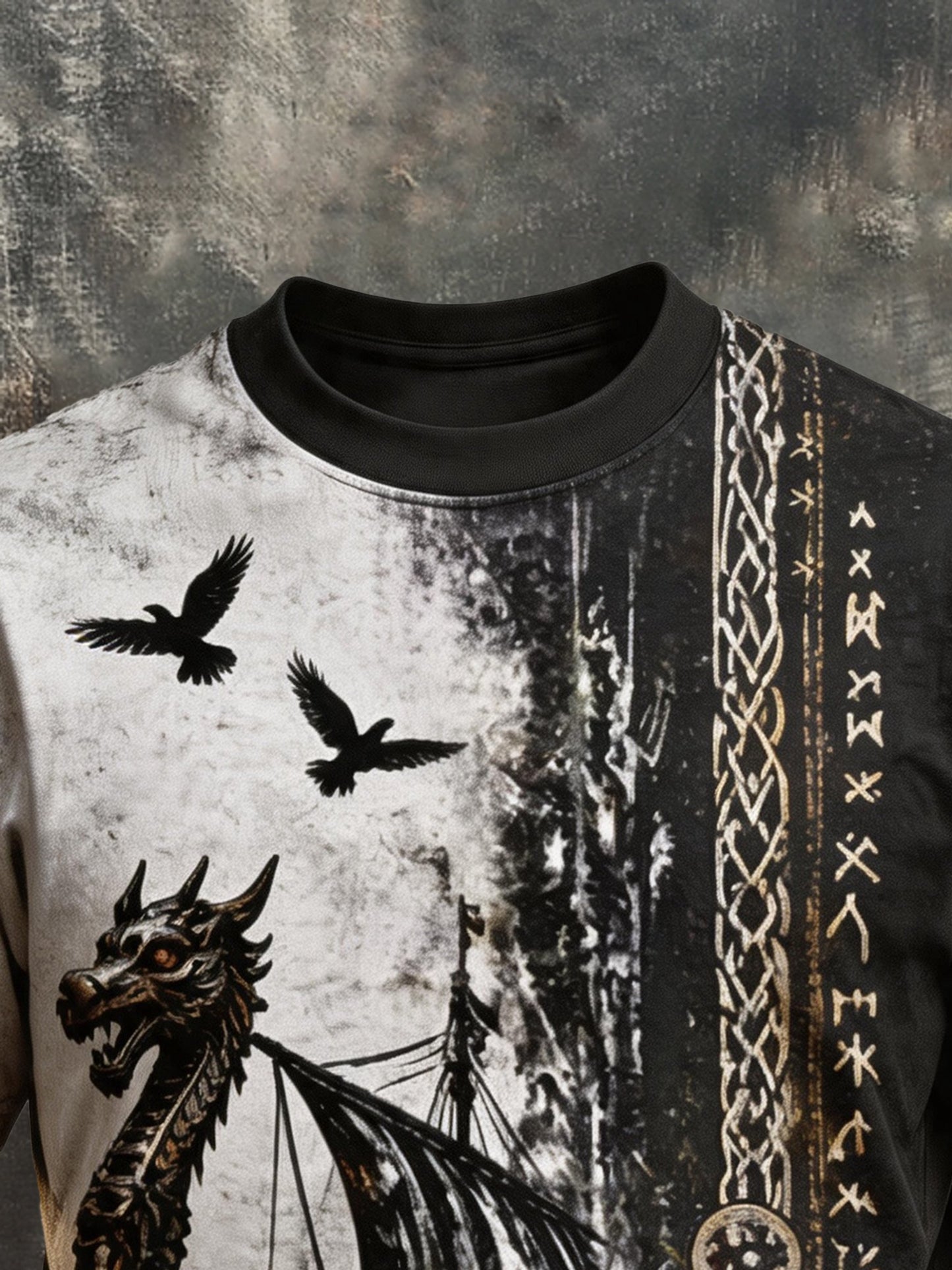Men's Vintage Viking-Print T-Shirt