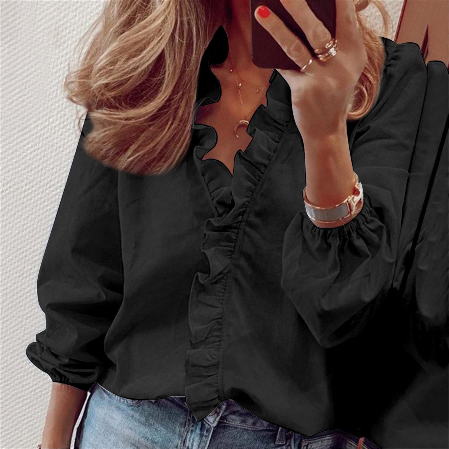 Long Sleeve Ruffled Shirt