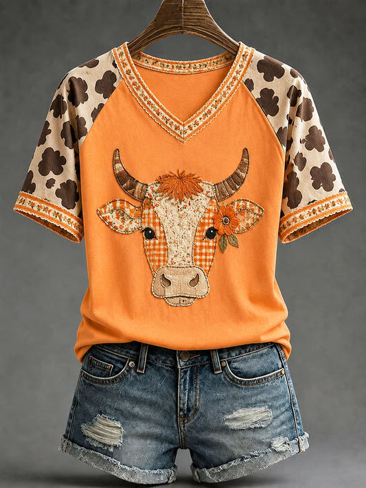 Women's Fall Animal Print T-Shirt