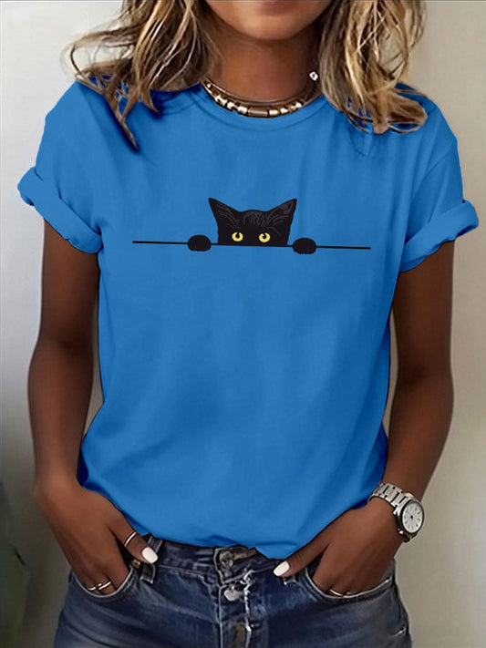 Women's Cat Print T-Shirt