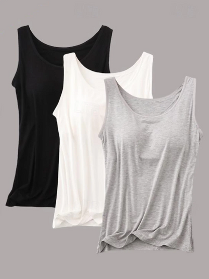 Casual Crew Neck Loose Tank Top