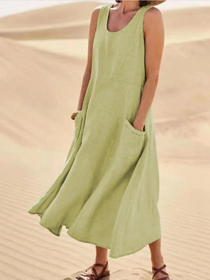 🔥 Last Day Promotion 30% OFF 🔥Women's Sleeveless Cotton And Linen Dress