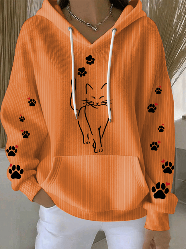 Women's Cat Print Casual Sweatshirt