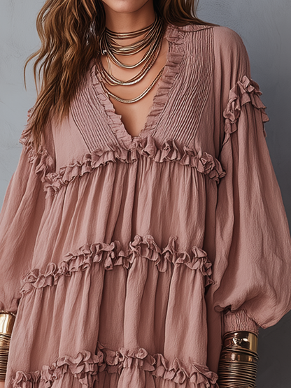 Delicate Tiered Ruffle Mini Dress