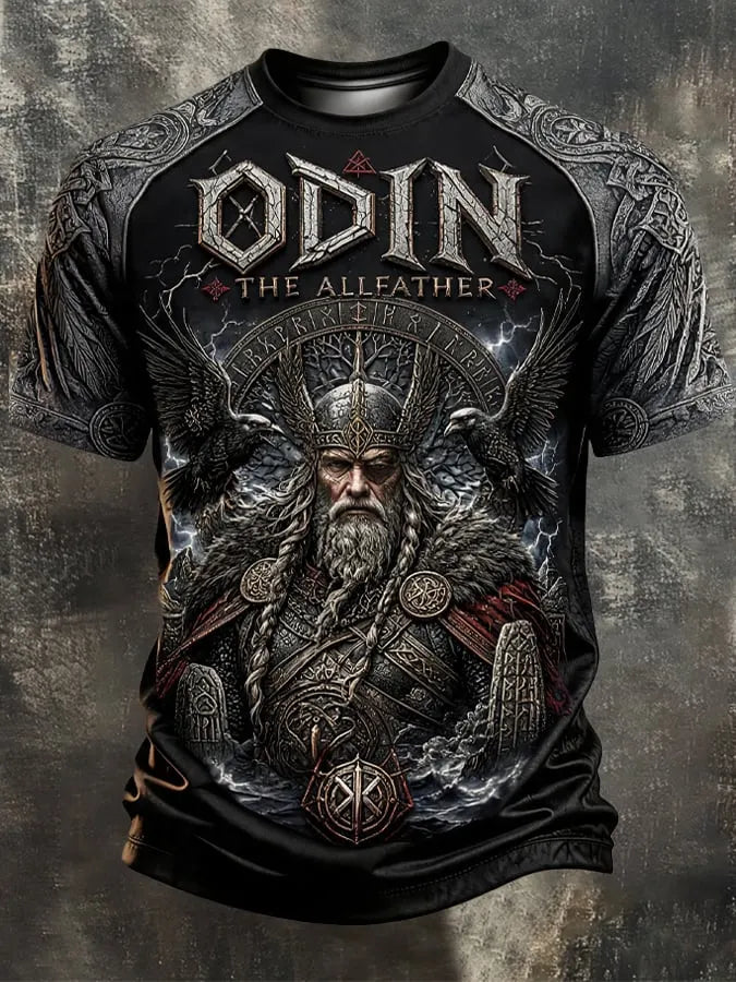 Men's Vintage Viking-Print T-Shirt