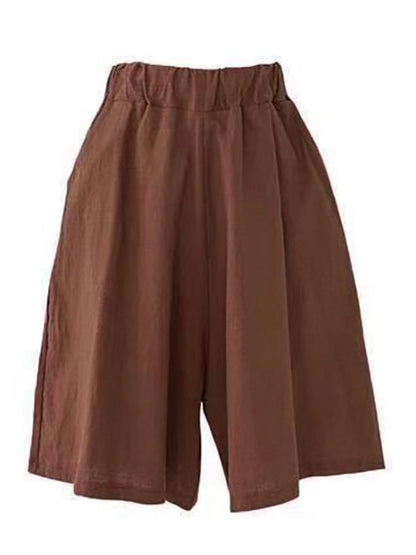 Women's Solid Color Simple Loose Casual Shorts