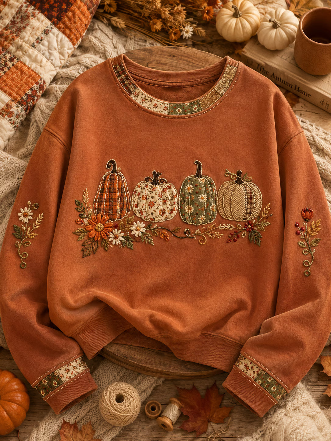 Women'S Pumpkins Print Sweatshirt