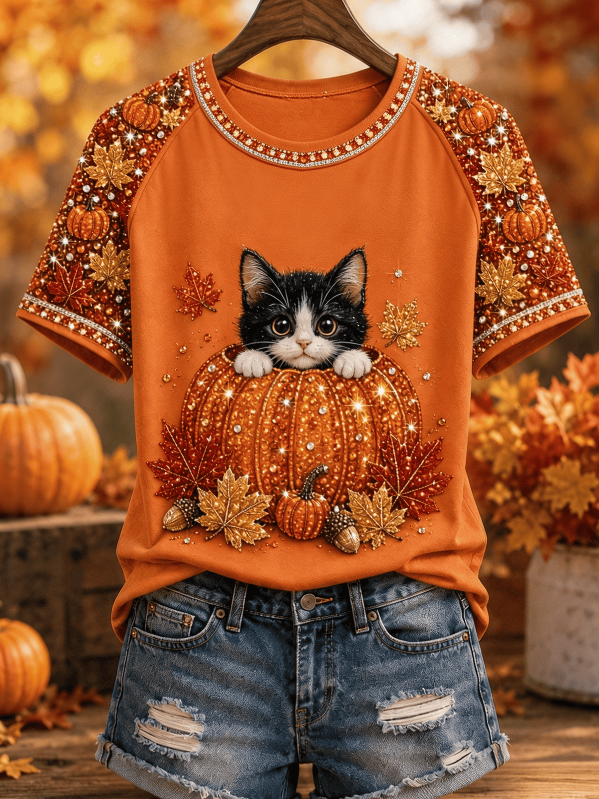 Women's Fall Animal Print T-Shirt