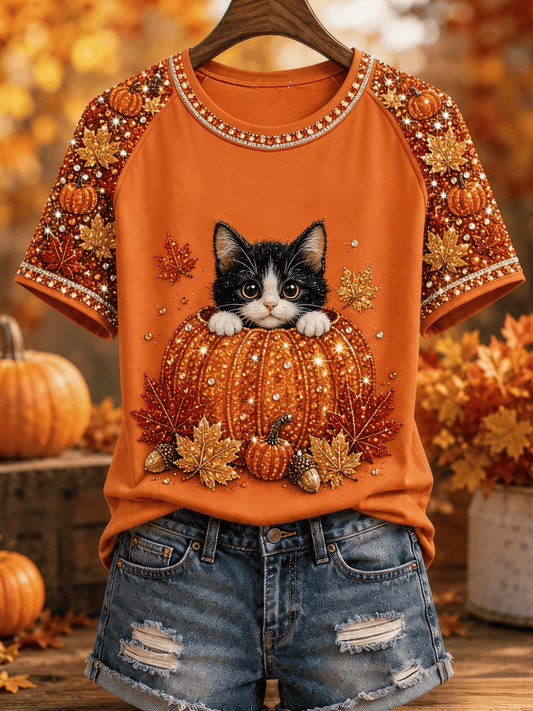Women's Fall Animal Print T-Shirt